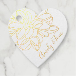 Moderne bloemkop met gepersonaliseerde tekst  bedankjes labels