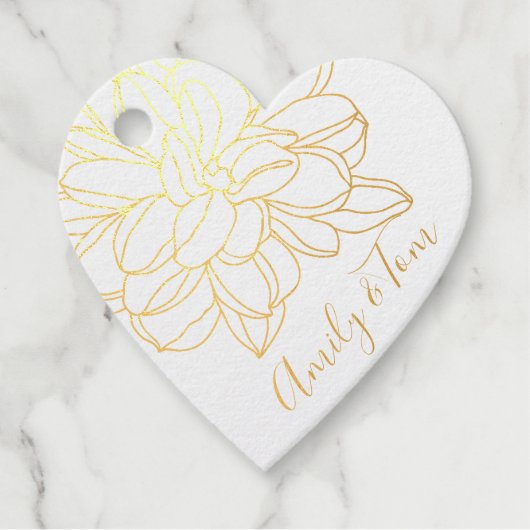 Moderne bloemkop met gepersonaliseerde tekst bedankjes labels (Voorkant)