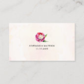 Moderne bloemkoraal pioen bruiloft website Kaart Visitekaartje (Achterkant)