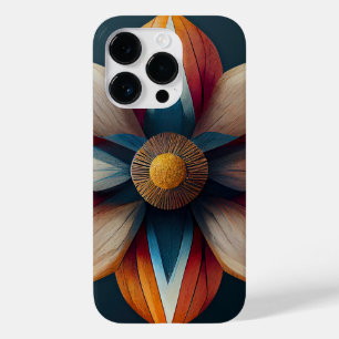 Moderne bloemkunst stijlvolle elegante houten bota Case-Mate iPhone 14 pro hoesje