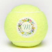 Moderne  bloemmonogram spelen in stijl tennisballen (Voorkant)