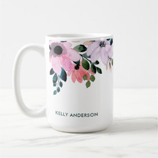 Moderne bloemmotief Meisjesachtig tropisch blad st Koffiemok