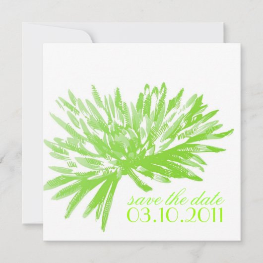 Moderne bloemmotief 'Save the Date'-kaarten Kaart (Voorkant)