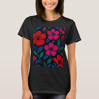Moderne bloemmotieven t-shirt