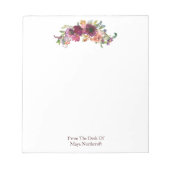 Moderne bloemnaam gepersonaliseerd notitieblok (Voorkant)