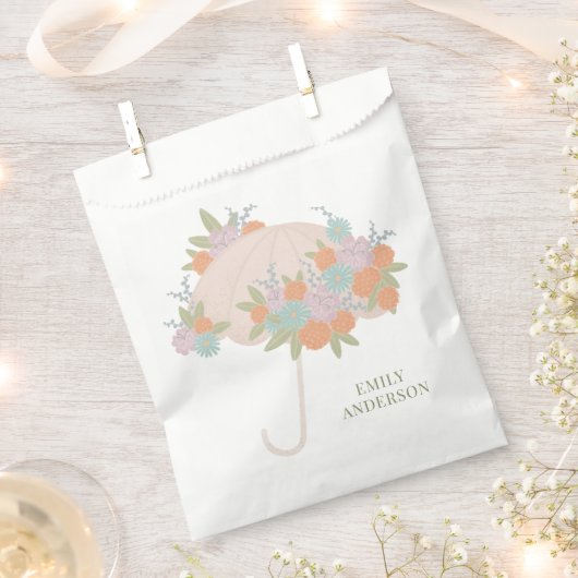 Moderne bloemparaplu kleurrijk Baby shower Bedankzakje (Geknipt)