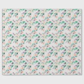 Moderne Bloempatroon Bloemen Schets Cadeaupapier (Vlak)