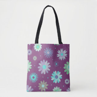 Moderne Bloempatroon Kunst Tote Tas