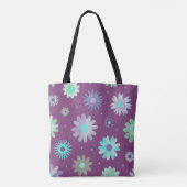 Moderne Bloempatroon Kunst Tote Tas (Achterkant)