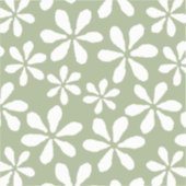 Moderne Bloempatroon Salie Groen Chic Girly Floral Sticker (Voorkant)