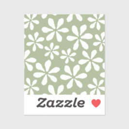 Moderne Bloempatroon Salie Groen Chic Meisjesachti Sticker