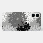 Moderne bloemprint kimono, grijs, zwart en wit Case-Mate iPhone case (Achterkant (horizontaal))