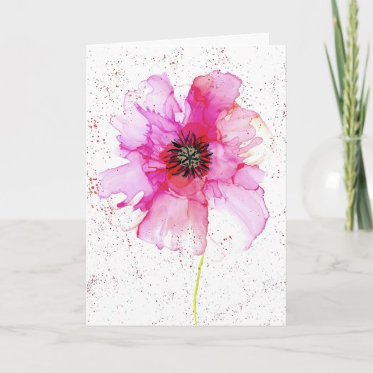 Moderne Bloemrijke Blank Kunst Bedankkaart (Voorkant)