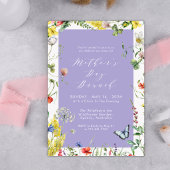 Moderne Bloemrijke Chic Lavendel Moederdag Brunch Kaart