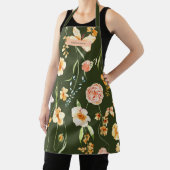 Moderne Bloemrijke Groene Grace Chic Trendy Schort (Insitu)