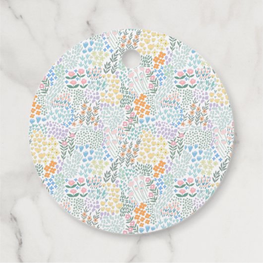 Moderne bloemrijke kleurrijke Baby in bloei Baby s Bedankjes Labels (Achterkant)