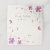 Moderne Bloemrijke Kleurrijke Vlinders Bruidsfeest Plaatskaartje (Buitenkant ongevouwen)