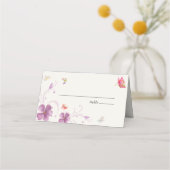 Moderne Bloemrijke Kleurrijke Vlinders Bruidsfeest Plaatskaartje (Voorkant)