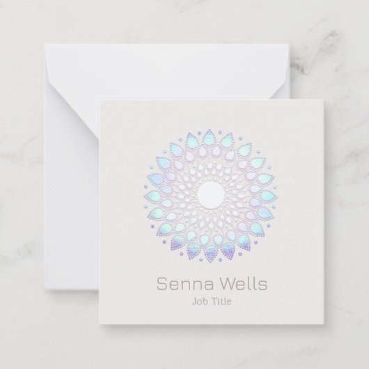 Moderne Bloemrijke Lotus Mandala Notitiekaartje (Voorkant)