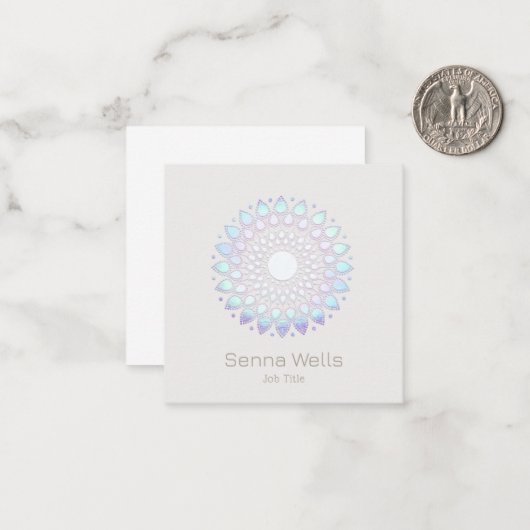 Moderne Bloemrijke Lotus Mandala Notitiekaartje (Voorkant / Achterkant in situ)