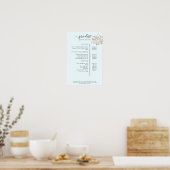 Moderne, bloemrijke poster met prijzenlijst (Keuken)