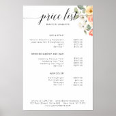 Moderne,  bloemrijke prijslijst Poster (Voorkant)