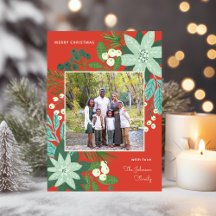 Moderne Bloemrijke Vrolijke Kerst Foto