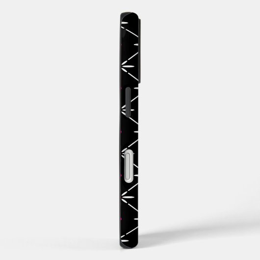 Moderne bloemrooster monogram iPhone 16 hoes (Achterkant / Rechts)