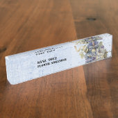 Moderne bloemschikker naambordje (Zijkant)