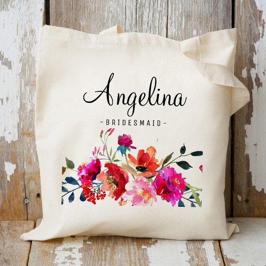 Moderne bloemstukken bruidsmeisjes Persoonlijk Tote Bag