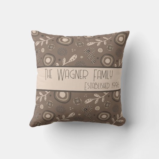 Moderne Bloemstukken Op Maat Bruine Inspiratie Kussen (Achterkant)