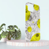 Moderne Bloemtekening helder geel Retro cirkels Case-Mate iPhone Case
