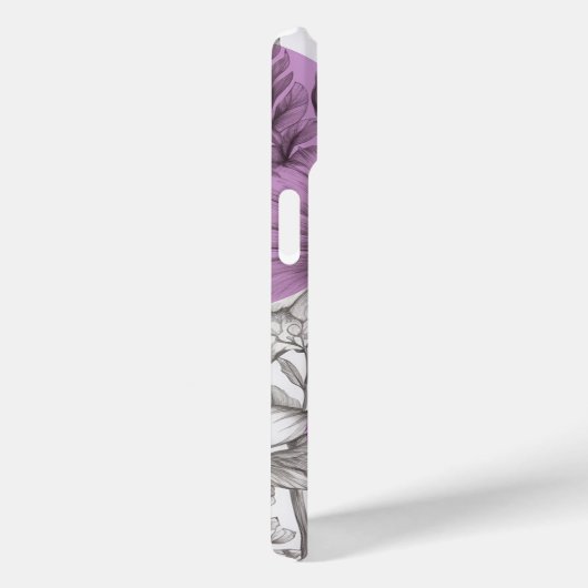 Moderne Bloemtekening lila paarse Retrocirkels Case-Mate iPhone Case (Achterkant / Rechts)
