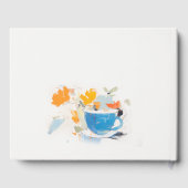 Moderne bloemtheekop Bruids-shower theepartij  Gastenboek (Achterkant)