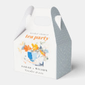 Moderne bloemtheekop bruidsshower theepartij bedankdoosjes (Achterkant)