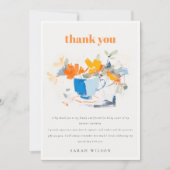 Moderne bloemtheekop bruidsshower theeparty bedankkaart (Voorkant)