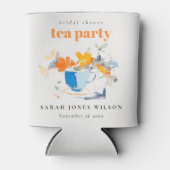 Moderne bloemtheekop bruidsshower theeparty  blikjeskoeler (Voorkant)