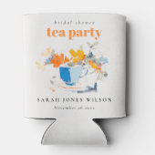 Moderne bloemtheekop bruidsshower theeparty  blikjeskoeler (Achterkant)