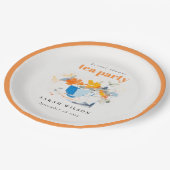 Moderne bloemtheekop bruidsshower theeparty  papieren bordje (Gekanteld)