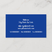 Moderne bloemwervelingen & vogelblauw visitekaartje (Achterkant)