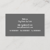 Moderne bloemwervelingen & vogels grijs visitekaartje (Achterkant)