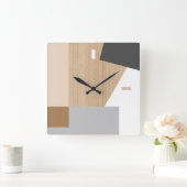 Moderne blokbalk Kunst op nephout Vierkante Klok (Huis)