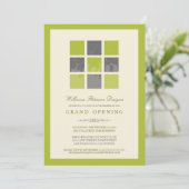 Moderne Blokken Grote Openingsuitnodiging (limoen) Kaart (Staand voorkant)