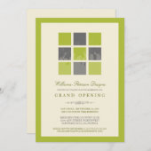 Moderne Blokken Grote Openingsuitnodiging (limoen) Kaart (Voorkant / Achterkant)