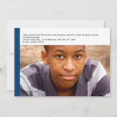 Moderne blokken in blauw 2 Foto Afstuderen Uitnodi Kaart (Achterkant)