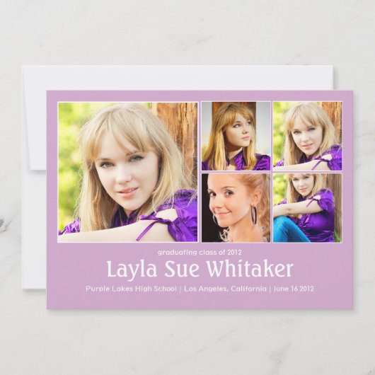 Moderne blokken in mauve afstudeerverslag aankondiging (Voorkant)