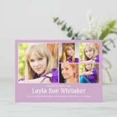 Moderne blokken in mauve afstudeerverslag aankondiging (Staand voorkant)