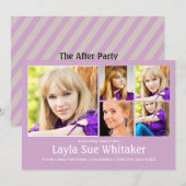 Moderne blokken in mauve afstudeerverslag aankondiging (Voorkant / Achterkant)