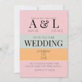 Moderne blokken Roze Mint Bright en Vet Weddenscha Kaart (Voorkant)