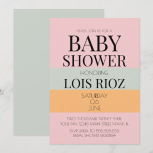 Moderne Blokken Roze Mint Helder Creatieve Baby Bo Kaart